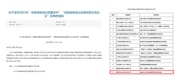 顶立科技获“2023年湖南省制造业质量标杆企业”荣誉1